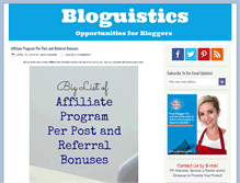 Tablet Screenshot of bloguistics.com